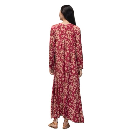 NATALIE MARTIN FIORE MAXI RED FLOWERS WHIMSICAL FAIRY BLOUSON BOHO M - Picture 5 of 16